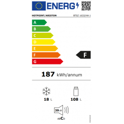 Hotpoint BTSZ 1632/HA 1 - Frigorifero Monoporta da Incasso SottoTop con Cella Freezer, 126 Litri, Classe F (A+)