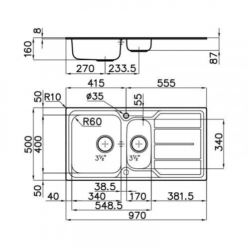 Foster 1197 162 - Lavello S1000 Sopratop, Inox...