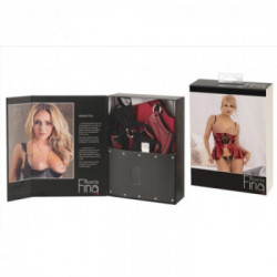 Abierta Fina - Set, Reggiseno , Perizoma, Pizzo Nero, Oro Rosa, Tg M