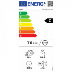 Candy CDPN 4D620PX/E - Lavastoviglie da Libera Installazione, 16 Coperti, Classe C ( A+++)