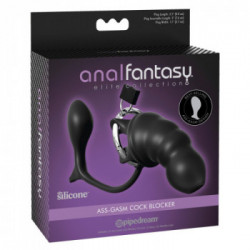 Anal Fantasy Elite - Plug Anale con Bloccaggio del Pene, Silicone, Acciaio Inox, Nero