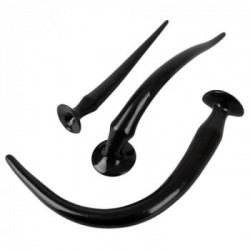 You 2 Toys - Set di Plug Anale Diverse Lunghezze, Flessibili, Pieghevoli, Punta Stretta, Nero