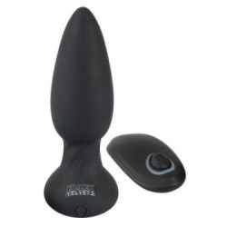 Black Velvets - Plug Anale con Rotazione. Telecomando, Silicone, Nero