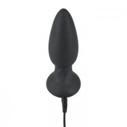 Black Velvets - Plug Anale con Rotazione. Telecomando, Silicone, Nero