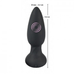 Black Velvets - Plug Anale con Vibrazione, Telecomando, Silicone, Nero