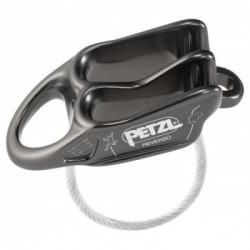 Petzl D017AA00 Reverso Grigio - Assicuratore-discensore polivalente e leggero per un utilizzo con uno o due capi di corda