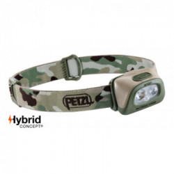 Petzl E089FA01 TACTIKKA +RBG Mimetico - Lampada frontale compatta a 350 Lumen, illuminazione bianca o rossa/verde/blu