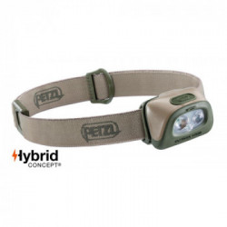 Petzl E089FA02 TACTIKKA +RBG Desert - Lampada frontale compatta a 350 Lumen, illuminazione bianca o rossa/verde/blu