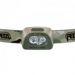 Petzl E089FA02 TACTIKKA +RBG Desert - Lampada frontale compatta a 350 Lumen, illuminazione bianca o rossa/verde/blu