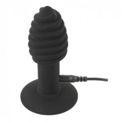 Black Velvets - Plug Anale a Torsione, con Vibrazione, Impermeabile, Nero, Silicone