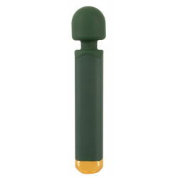 Emerald Love Luxurious - Massaggiatore con Testa Vibrante, Stimolante, Lungo, 22 cm, Ricaricabile, Silicone, Verde