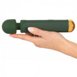 Emerald Love Luxurious - Massaggiatore con Testa Vibrante, Stimolante, Lungo, 22 cm, Ricaricabile, Silicone, Verde
