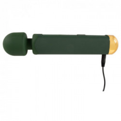 Emerald Love Luxurious - Massaggiatore con Testa Vibrante, Stimolante, Lungo, 22 cm, Ricaricabile, Silicone, Verde