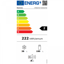 Electrolux KTB1AF14T - Frigorifero Doppia Porta ad Incasso, 144 cm, Capacità 218 Lt, Cerniere a SX, Classe Energetica F, Bianco