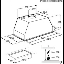 Aeg DGB2531M - Cappa Gruppo Incasso, Inox, 440 m³/h, 52 cm, D