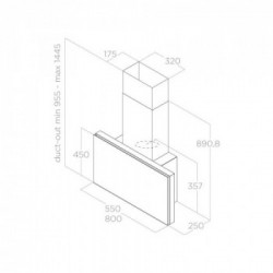 Elica PLAT WH/F/55 - Cappa Filtrante a Parete, Vetro Bianco, 730 m³/h, PRF0165707, A