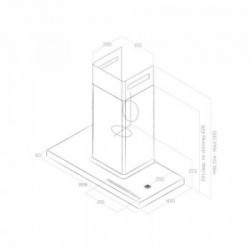 Elica BIO WH/A/90 USB ROVERE - Cappa Aspirante a Parete, Bianco, Legno, 757 m³/h, PRF0147266, A+