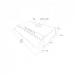 Elica ESTR.1 K42HE SL3V 2LB GR-IX/F/60 - Cappa Filtrante da Incasso, Silver e Inox, 60 cm, PRF0154624, D