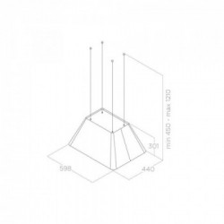 Elica IKONA BL MAT/A/60 - Cappa Filtrante Sospesa, 60 cm, Nero, 710 m³/h, PRF0164784, A