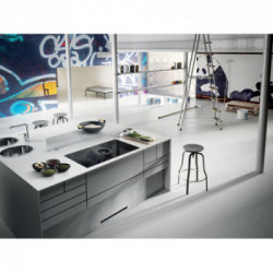 Elica NIKOLATESLA BL/F/83 - Piano Induzione con Cappa Filtrante Integrata, Vetro Nero, 83 cm, PRF0120978, A+