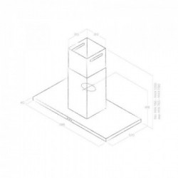 Elica THIN ISLAND IX/A/120 - Cappa Aspirante ad Isola, Inox, 120 cm, PRF0144973, A