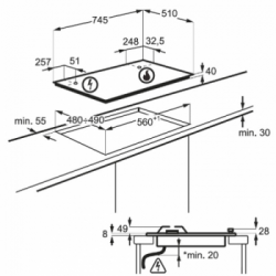 Aeg HGB75520SM - Piano Cottura a Gas Slim Profile, 75 cm, 5 Fuochi, Acciaio Inox