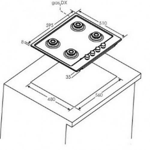 Candy CHW6D4WPX - Piano Cottura a Gas, 4...