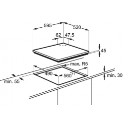Aeg HKB64029NB - Piano Cottura a Gas FlushBurner, 60 cm, 4 Fuochi, Vetro Nero