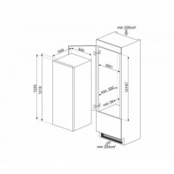 Smeg S4L120F - Frigorifero Monoporta da Incasso, 208 Litri, Bianco, Classe F 