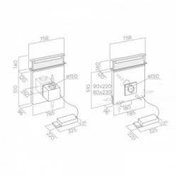 Elica PANDORA BL/F/90 - Cappa Filtrante Downdraft , Nero, 90 cm, PRF0120979, A