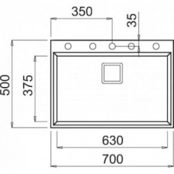 Elleci LGK12040 - Lavello karisma 120, 70X50, 1V, nero con troppo