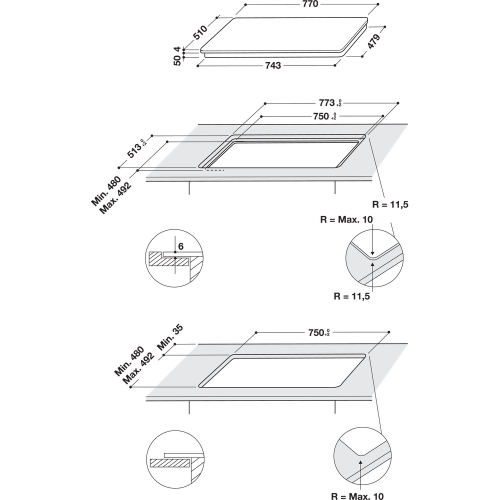 Whirlpool WF S5077 NE/IXL - Piano Cottura ad...