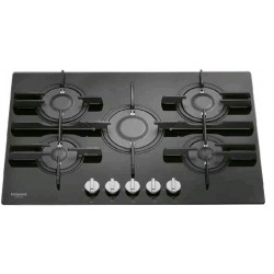 Hotpoint FTGHG751D/HA(BK) - Piano Cottura a Gas, 5 Fuochi, 75 cm