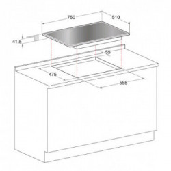 Hotpoint FTGHG751D/HA(BK) - Piano Cottura a Gas, 5 Fuochi, 75 cm