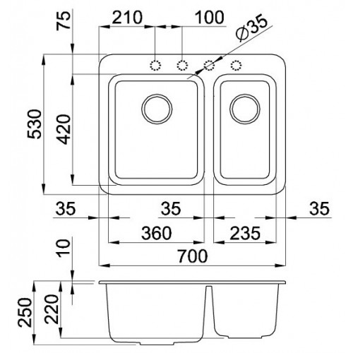 Elleci LGF33040BTP lavello Granitek