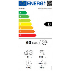 Electrolux KEGB 2310 L - Lavastoviglie AirDry, AutoFlex, Inverter, 9 Coperti, 45 cm, Classe D (A+++)