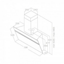 Elica STRIPE WH/A/80 - Cappa Aspirante a Parete, Bianco, 757 m³/h, PRF0164805, B