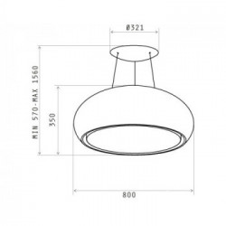 Elica SEASHELL WH/F/80 - Cappa Filtrante Sospesa, Bianco, 80 cm, 500 m³/h, PRF0024262
