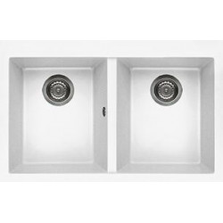 Elleci LKQ35096 - Lavello quadra 350, 79x50, 2V, white