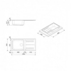 Smeg LZ150P - Lavello da Incasso, Una Vasca Con Gocciolatoio, 100 cm, Panna