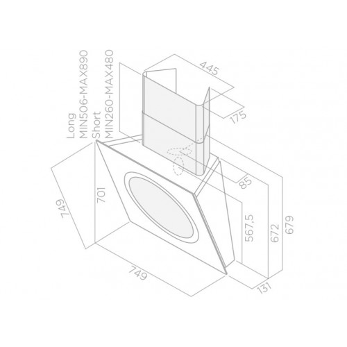 Elica OM AIR WH/F/75 - Cappa Filtrante a...
