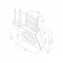 Elica OM AIR WH/F/75 - Cappa Filtrante a Parete, Vetro Bianco, 75 cm, PRF0094734, A