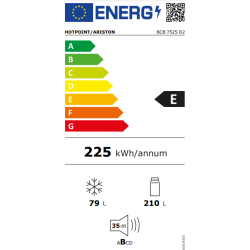 Hotpoint BCB 7525 D2 - Frigorifero Combinato da Incasso, 289 Litri, Classe E (A++)