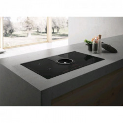 Elica NIKOLATESLA BL/A/83 - Piano a Induzione con Cappa Aspirante Integrata, Vetro Nero, 83 cm PRF0120977, A+