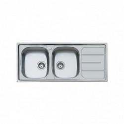 Foster 1812 161 - Lavello S1000 Sopratop, vasche a DX, Inox spazzolato, 116x50 cm