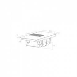 Elica NIKOLATESLA PRIME S BL/F/83 - Piano Induzione con Cappa Filtrante Integrata, Vetro Nero e Ghisa, PRF0185060, A