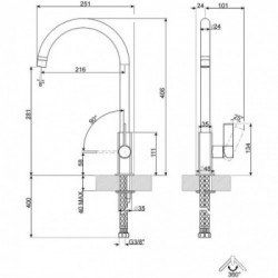 Smeg MRMG3CR - Miscelatore da Cucina, Monocomando, Cromo