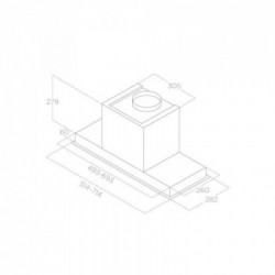 Elica HIDDEN 2.0 @ IX/A/60 - Cappa Aspirante Integrata, 60 cm, 700 m³/h, Acciaio Inossidabile, PRF0164340, A