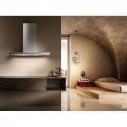 Elica THIN IX/A/90 - Cappa Aspirante a Parete, Acciaio Inossidabile, 710 m³/h, PRF0144969, A