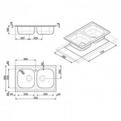 Smeg LYP792 - Lavello ad Incasso, 2 Vasche, Rettangolare, Acciaio